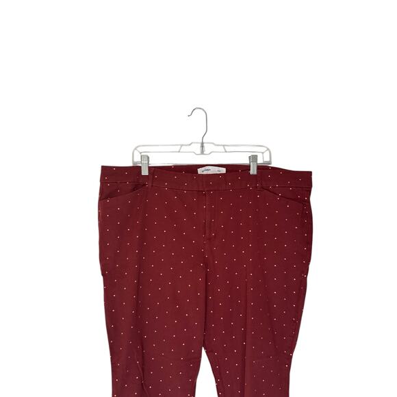 Old Navy Plus Burgundy Rose Gold Polka Dot Work Pixie Ankle Pants Size 20 - Picture 6 of 14